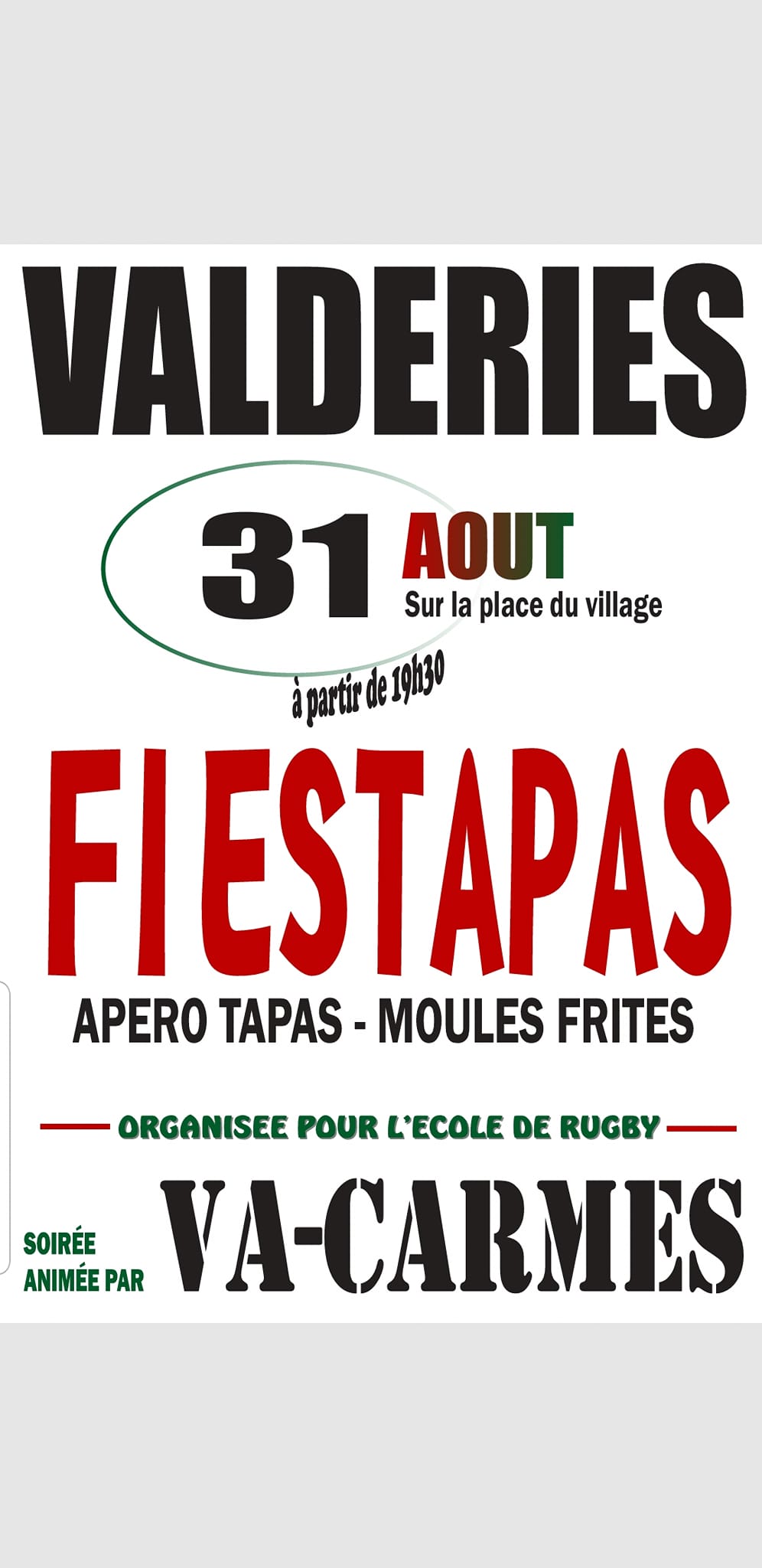 SOIREE FIESTAPAS le 31 août 2024.