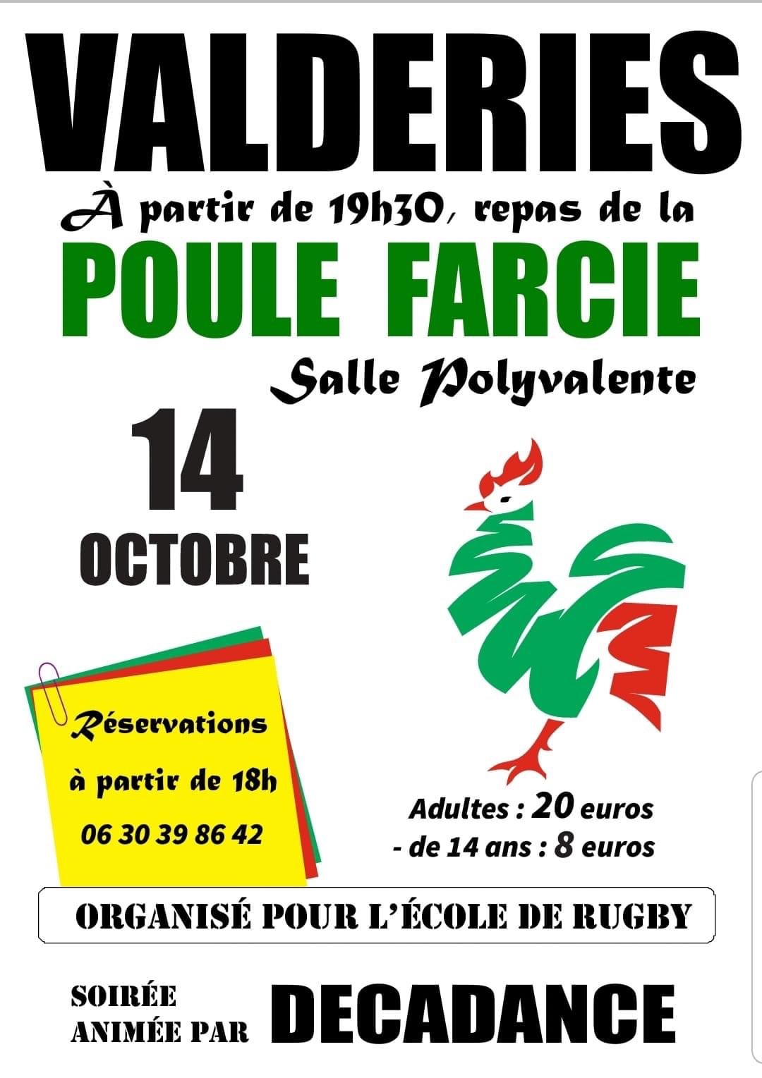 repas poule farcie du 14 10 2023